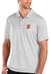 Antigua Syracuse Orange Mens White Balance Short Sleeve Polo