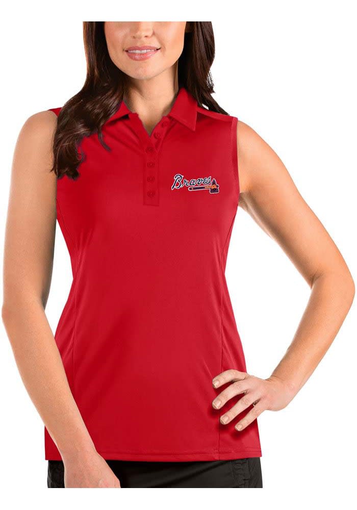 Men's Antigua Red Atlanta Braves Tribute Polo 