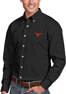 Antigua Texas Longhorns Mens Black Dynasty Long Sleeve Dress Shirt
