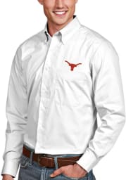 Antigua Texas Longhorns Mens White Dynasty Long Sleeve Dress Shirt