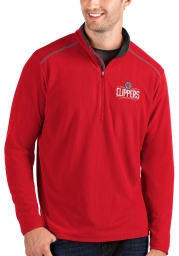 Antigua Los Angeles Clippers Mens Red Glacier Long Sleeve 1/4 Zip Pullover