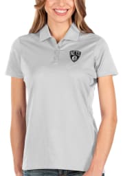Antigua Brooklyn Nets Womens White Balance Short Sleeve Polo Shirt
