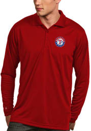 Antigua Texas Rangers Mens Red ls exceed polo Long Sleeve Polo Shirt