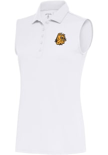 Antigua UMD Bulldogs Womens White Tribute Sleeveless Polo Shirt