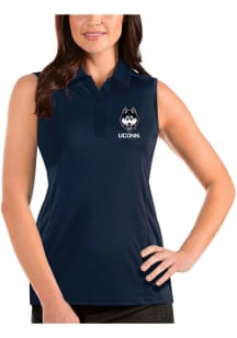 Antigua UConn Huskies Womens Navy Blue Tribute Sleeveless Polo Shirt