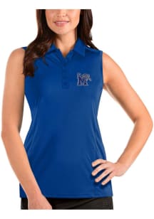 Antigua Memphis Tigers Womens Blue Tribute Sleeveless Polo Shirt