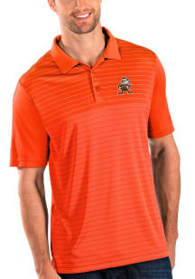 Brownie  Antigua Cleveland Browns Mens Orange Relay Short Sleeve Polo