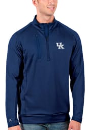 Antigua Kentucky Wildcats Mens Blue Generation Long Sleeve 1/4 Zip Pullover