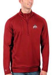 Antigua Ohio State Buckeyes Mens Red Generation Long Sleeve 1/4 Zip Pullover