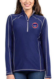 Antigua Chicago Cubs Womens Blue Tempo 1/4 Zip Pullover