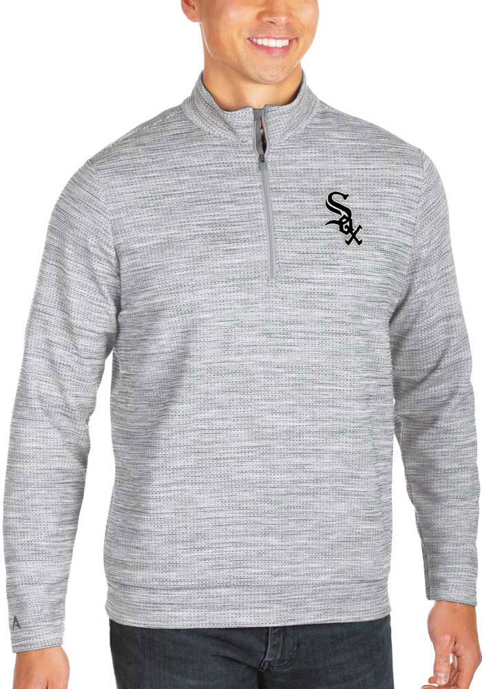 Antigua Chicago White Sox Mens Grey Chalet Long Sleeve 1/4 Zip Pullover
