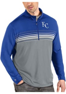 Antigua Kansas City Royals Mens Blue Pace Long Sleeve 1/4 Zip Pullover