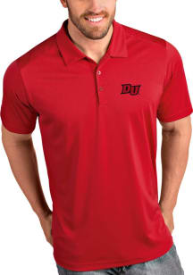 Antigua Drury Panthers Mens Red Tribute Short Sleeve Polo