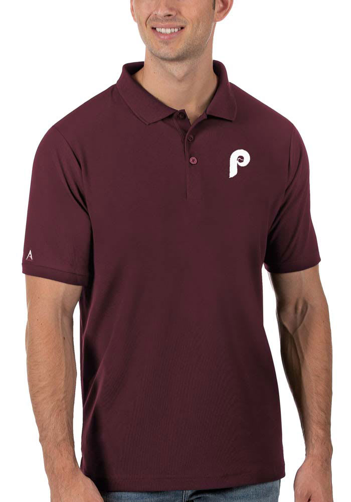 Antigua MLB Cleveland Guardians Legacy Pique Short-Sleeve Polo Shirt - M