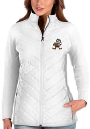 Antigua Cleveland Browns Womens White Altitude Heavy Weight Jacket