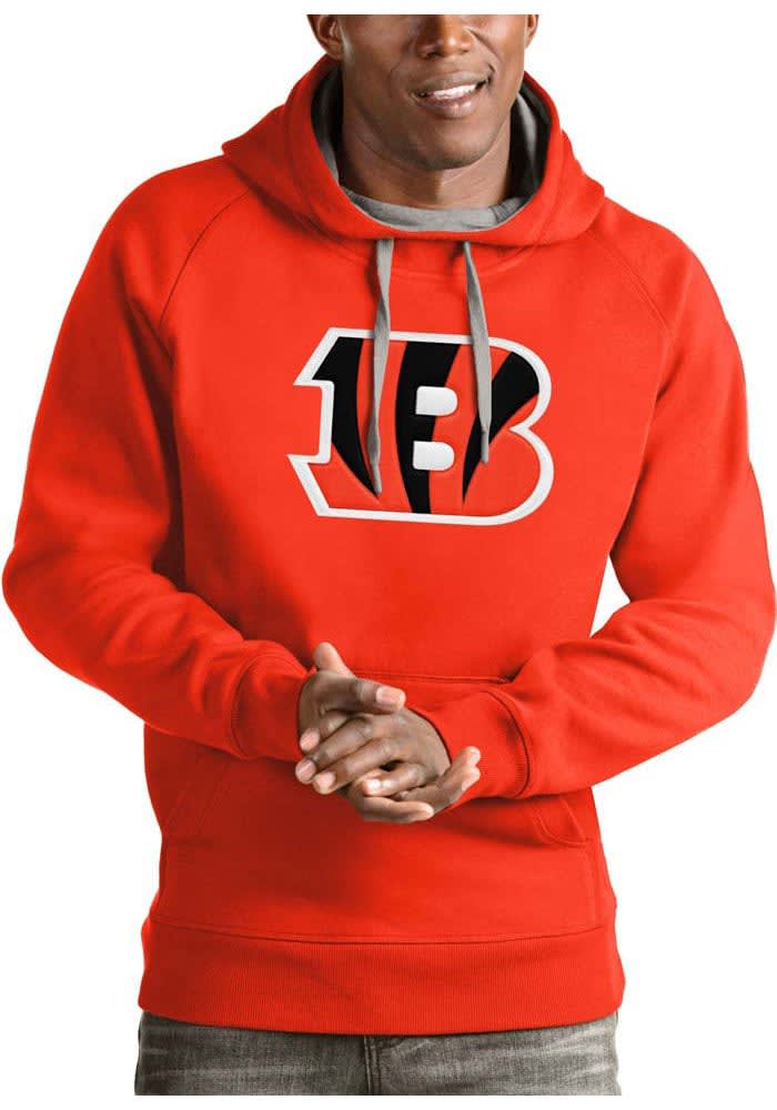 Men's Antigua Black Cincinnati Bengals Logo Victory Pullover