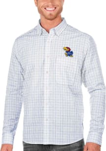 Antigua Kansas Jayhawks Mens White Origin Long Sleeve Dress Shirt