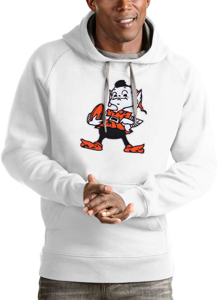 Men's Antigua Black Cleveland Browns Victory Pullover Hoodie