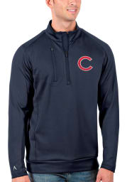 Antigua Chicago Cubs Mens Navy Blue Generation Long Sleeve 1/4 Zip Pullover
