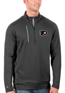 Antigua Philadelphia Flyers Mens Black Generation Long Sleeve Qtr Zip Pullover