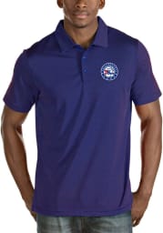 Antigua Philadelphia 76ers Mens Blue Quest Short Sleeve Polo