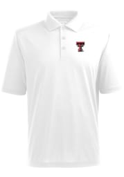Antigua Texas Tech Red Raiders Mens White Pique Short Sleeve Polo