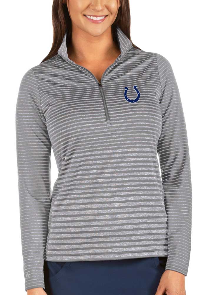 Antigua Indianapolis Colts Women's Khaki Victory Crew Sweatshirt, Khaki, 65% Cotton / 35% POLYESTER, Size M, Rally House