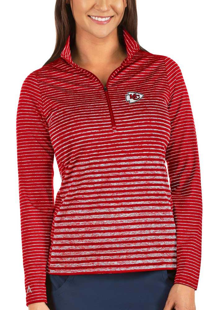 Antigua KC Chiefs Womens Red Pace 1/4 Zip Pullover