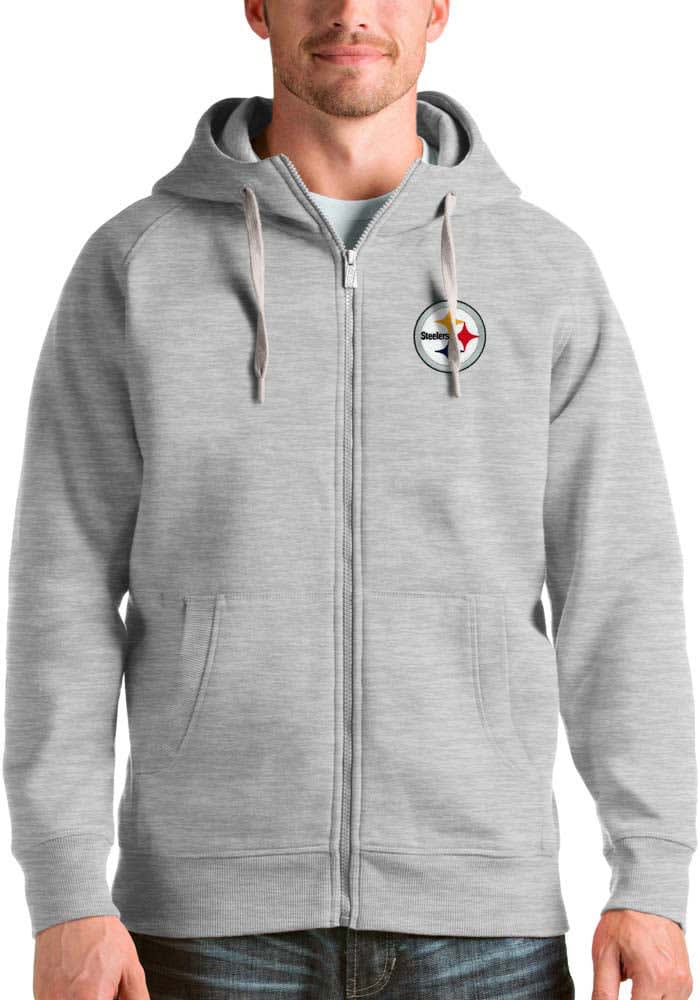 Men's Antigua Gold Pittsburgh Steelers Victory Full-Zip Hoodie 