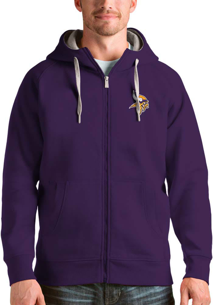 Antigua Minnesota Vikings Mens Purple Victory Long Sleeve Full Zip Jacket