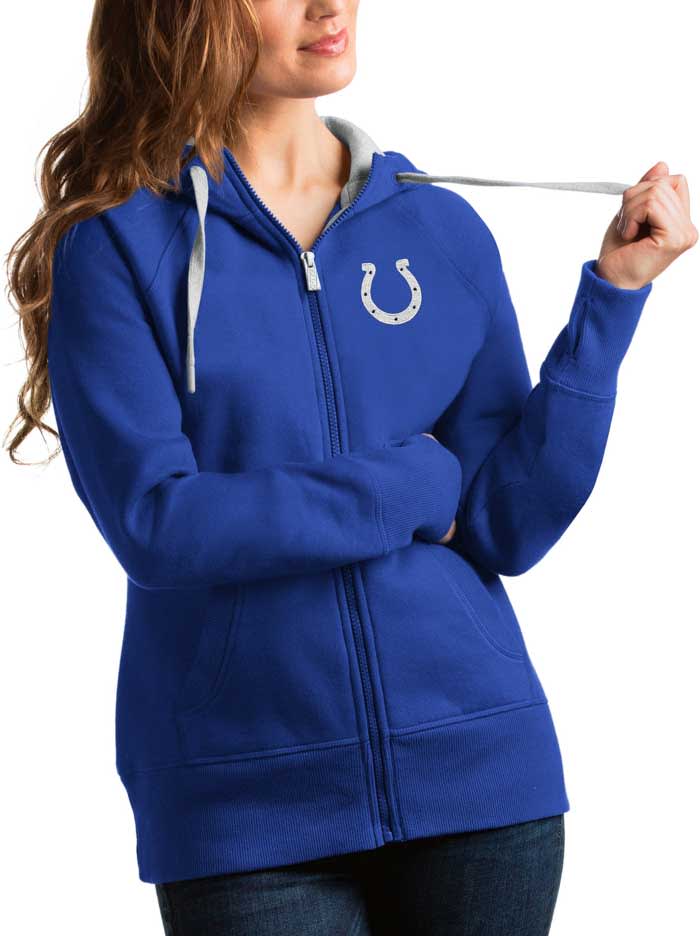 Antigua Indianapolis Colts Womens Blue Victory Long Sleeve Full Zip Jacket