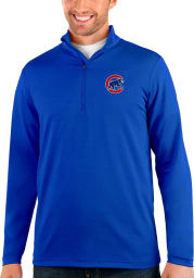 Antigua Chicago Cubs Mens Blue Rally Long Sleeve 1/4 Zip Pullover