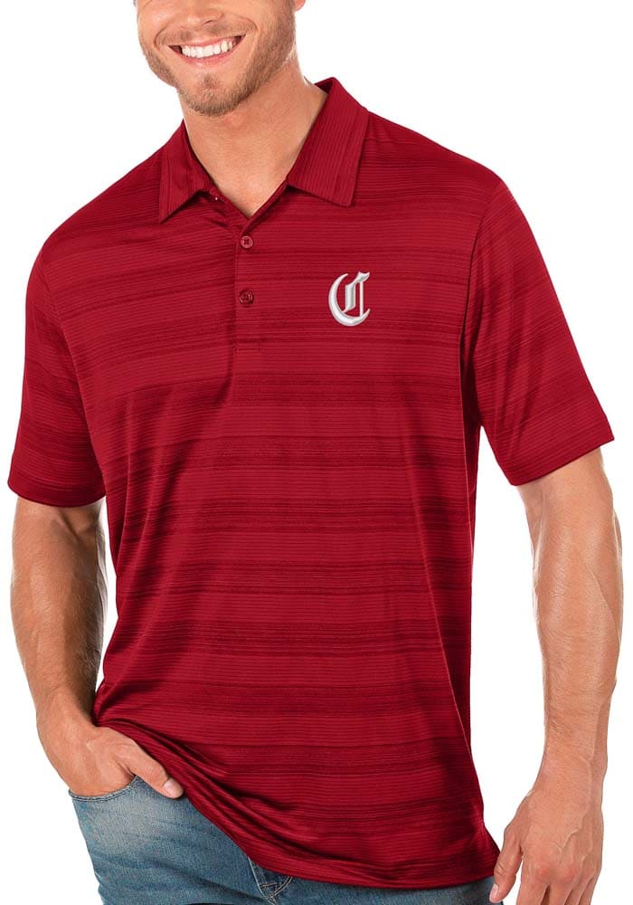 Antigua Cincinnati Reds Mens Compass Short Sleeve Polo