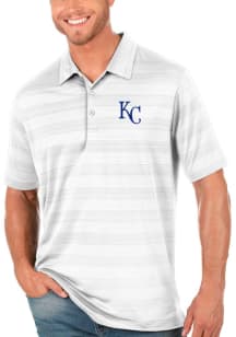 Antigua Kansas City Royals Mens White Compass Short Sleeve Polo