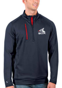 Antigua Chicago White Sox Mens Navy Blue Generation Long Sleeve 1/4 Zip Pullover