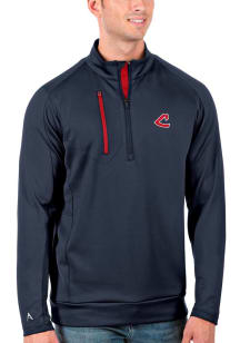 Antigua Cleveland Indians Mens Navy Blue Generation Long Sleeve 1/4 Zip Pullover