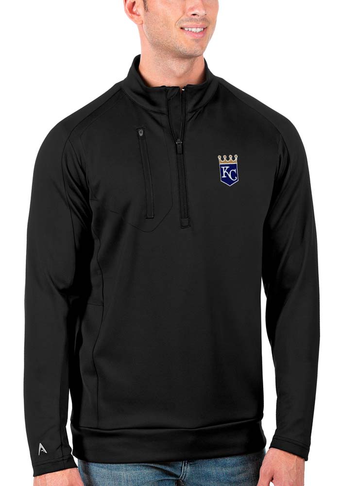 Antigua Kansas City Royals Mens Black Generation Long Sleeve 1/4