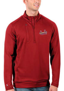 Antigua St Louis Cardinals Mens Red Generation Long Sleeve 1/4 Zip Pullover