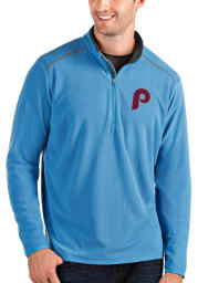 Antigua Philadelphia Phillies Mens Blue Glacier Long Sleeve 1/4 Zip Pullover