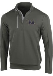 Antigua Pitt Panthers Mens Charcoal Generation Long Sleeve 1/4 Zip Pullover