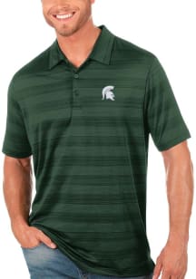 Mens Michigan State Spartans Green Antigua Compass Short Sleeve Polo Shirt