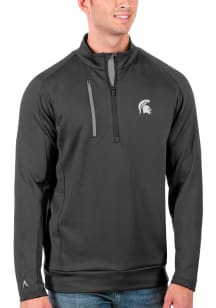 Mens Michigan State Spartans Charcoal Antigua Generation 1/4 Zip Pullover