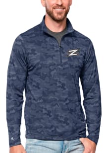 Antigua Akron Zips Mens Navy Blue Brigade Long Sleeve 1/4 Zip Pullover