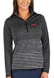 Antigua Chicago Womens Black Pace 1/4 Zip Pullover