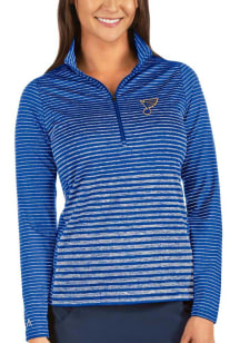 Antigua STL Blues Womens Blue Pace 1/4 Zip Pullover