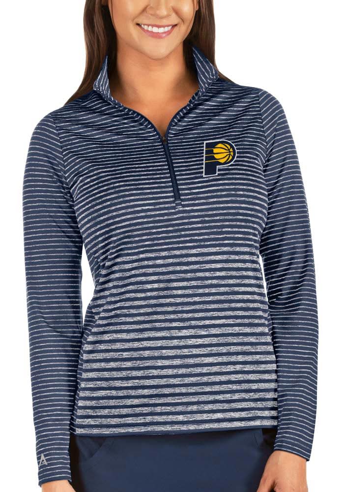 Antigua Indiana Womens Navy Blue Pace 1/4 Zip Pullover