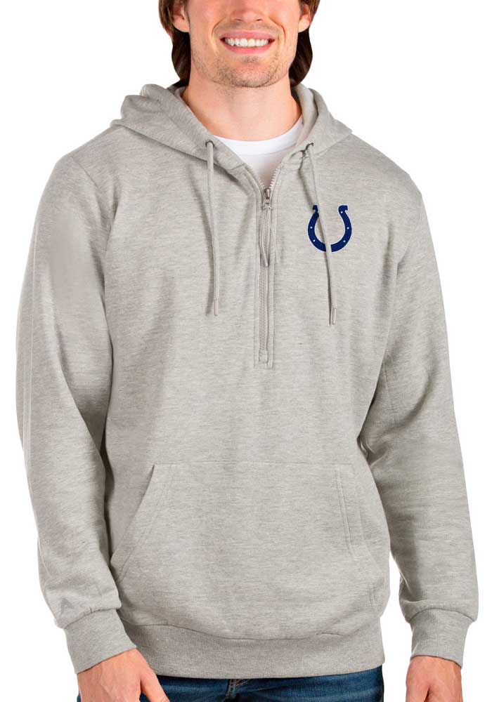 Antigua Indianapolis Colts Mens Grey Action Long Sleeve Hoodie