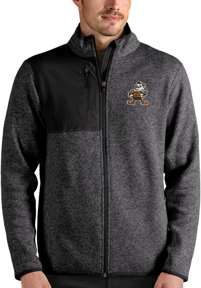 Antigua Cleveland Browns Mens Charcoal Fortune Medium Weight Jacket