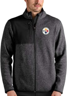 Antigua Pittsburgh Steelers Mens Charcoal Fortune Medium Weight Jacket