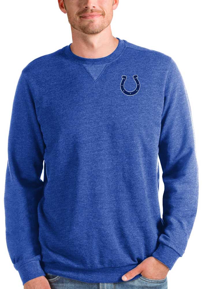 Antigua Indianapolis Colts Mens Blue Reward Long Sleeve Crew Sweatshirt